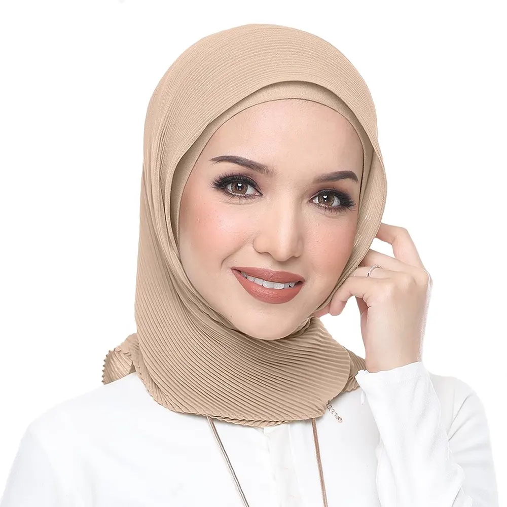 Custom Triangle Mini Pleats Chiffon Hijab Muslim Pleated Chiffon Hijab Scarves