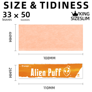 Alien Puff King Size 33 feuilles Papier Orange Gomme Arabique Naturelle OEM Logo Personnalisé - Product Image 2