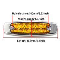 Feu de position latéral 12 LED d'usine, 5 couleurs, 12V 24V, étanche, pour camion, remorque, poids lourd, bus, caravane, pick-up