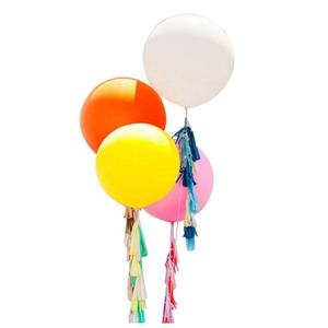 Custom Logo Colorful Big Size Giant Large Clear Round Latex Printed <b>Balloons</b> Globos 36" Custom <b>Balloon</b> Globo with Tassels - Product Image 2