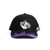 Casquettes de baseball en daim personnalisées à 5 panneaux avec visière incurvée, modèle Rude Hat's Angel Azul Monkey Hat, fabriquées sur mesure