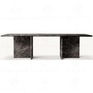 โต๊ะรับประทานอาหารทรงสี่เหลี่ยมหรูหราทันสมัยสั่งทำพิเศษ โต๊ะหินอ่อนทาวเวอร์ทีนสำหรับอพาร์ทเมนต์และบ้านพักตากอากาศ เฟอร์นิเจอร์รับประทานอาหาร - Product Image 4