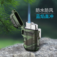 Briquet à gaz portable étanche pour l'extérieur, torche à jet de gaz, briquet à cigare, briquet rechargeable au butane