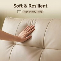 Tête de lit rembourrée moderne de haute qualité XIYUAN, lit moelleux en cuir véritable, cadre en bois durable, sommier écologique