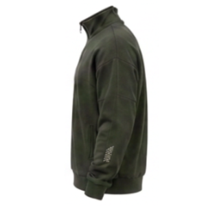 Dark Green Half Zip Sweatshirt Soft Cotton Fleece <b>Pullover</b> for Men Loose Fit Casual Streetwear Winter Warm Tops Collar <b>Jumper</b> - Product Image 3
