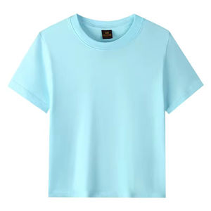 เสื้อยืดผ้าฝ้ายสีพื้นสำหรับผู้ชายแขนสั้นคอกลมทรงมาตรฐานสีพื้นใส่สบายผ้าถักระบายอากาศดี - Product Image 3