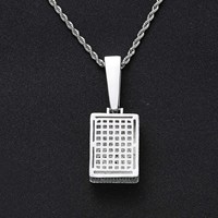 Collier Pendentif Mahjong en Laiton Plaqué Or avec Chaîne Corde, Bijoux Fantaisie Tendance, Pendentifs Riches Effet Givré, Colliers Ras du Cou Hip Hop