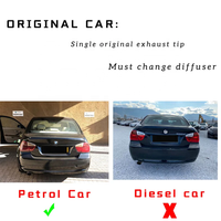 SYPES Embout d'Échappement en Acier Inoxydable Tuyau et Système d'Échappement pour BMW Série 3 E90 E92 320i 318i 325i 335i MT Diffuseur (05-12)