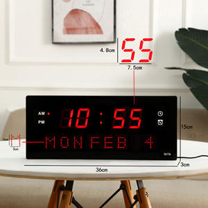 Reloj de pared con pantalla LED Digital inteligente moderno multifuncional <span class=keywords><strong>semanal</strong></span> transfronterizo hogar noche luz cuarzo electrónico - Product Image 1