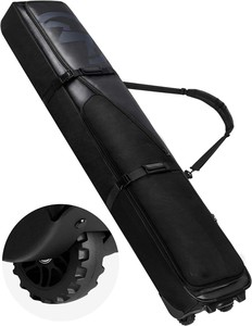 Bolsa de Snowboard rodante de alta calidad personalizada de fabricación de muestra gratis bolsa de esquí doble de poliéster 1680D de 203cm con ruedas - Product Image 1