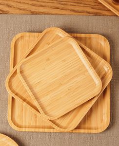 Assiette à dîner en bambou en bois <span class=keywords><strong>massif</strong></span> multi-taille couverts ronds palette carrée <span class=keywords><strong>plateau</strong></span> à dîner en bambou personnalisé - Product Image 6