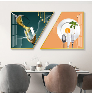 Decorazione del ristorante nordico moderno cornice trapezoidale creativa di cristallo immagini da parete <span class=keywords><strong>in</strong></span> porcellana - Product Image 5