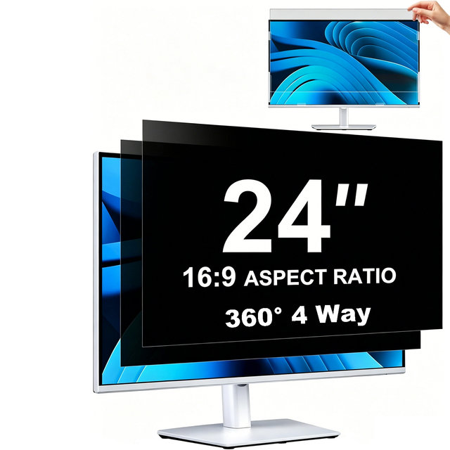 4-way 360°Laptop Privacy Screen Filter for 24 Inch 16:10 Computer Compatible for HP Dell Lenovo Asus Samsung Acer Thinkpad