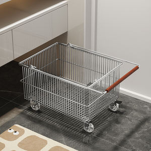 Panier à linge en fer et chariot <span class=keywords><strong>de</strong></span> rangement compact pour balcon et sous-meuble, idéal pour le rangement des vêtements près <span class=keywords><strong>de</strong></span> la <span class=keywords><strong>machine</strong></span> à <span class=keywords><strong>laver</strong></span> - Product Image 1