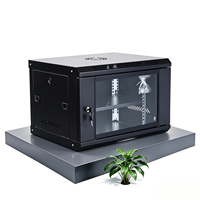 Rak Server Dinding 19 inci Sysracks 6u 9u, Kabinet Jaringan Indoor 6u dengan Pintu Kaca/Jaring