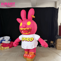 Costume de mascotte gonflable Lapin Rose pour défilés et spectacles, Personnage de dessin animé gonflable personnalisé pour l'activation de marque
