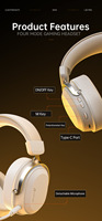 Headphone Nirkabel ATTACKSHARK L30PRO BT 2.4G Tiga Mode RGB Headset Game Komputer dan Mikrofon