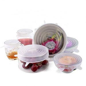 Tapas Elásticas de Silicona Reutilizables Universales, Libres de BPA, Paquete de 6, Antiderrames para Frascos y Botellas, Fáciles de Limpiar, Envoltura de Alimentos para Cocina - Product Image 3
