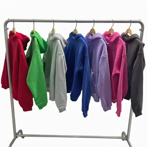 Heavyweight 100% Cotton Kangaroo Pocket Hoodie Puff Printing 450gsm Casual Men's Blank Oversized Fleece Pullover <b>Sweatshirt</b> - Product Image 1