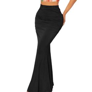 Jupe longue sirène plissée moulante sexy pour femme, nouvelle collection été, tissus de luxe légers, personnalisable OEM, vente en gros - Product Image 5