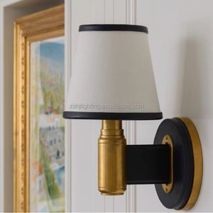 Mỹ Retro Đồng đèn tường phòng khách phòng ngủ nền với da Nhà chiếu sáng trong nhà ánh sáng lịch thi đấu với Chụp đèn - Product Image 1