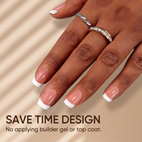 Hanyinails Haute Qualité Court Carré Français Pointe Presse Extensions D'ongles Gel Doux X Salon Conception Acrylique Ongles Artificiels