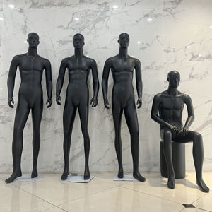 Yeni ayakta oturan adam kukla ekran tam vücut kas erkekler için mankenler fiberglas mat siyah erkek manken giyim mağazası - Product Image 5