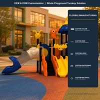 Équipement de terrain de jeux extérieur commercial de haute qualité, structure en acier pour enfants avec toboggan double spirale, escalier et rampes, pour écoles, OEM