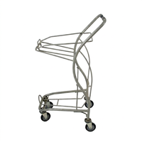Chariot de courses de supermarché - Chariot léger et durable avec finition zinguée, design pliable, roues en PU, protection contre la corrosion