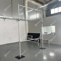 Kit de support de toile de fond portable et réglable en aluminium avec rideau en velours pour mariage, salon professionnel, événement, photomaton