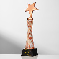 Trophée de l'artisanat de réalisation de cadeau d'affaires avec logo personnalisé Trophée métallique étoile de cristal haut de gamme