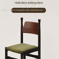 Chaise de salle à manger sans accoudoirs en bois massif, style français vintage du milieu du siècle, mobilier de maison, dossier inspiré des designers, luxe léger et décontracté