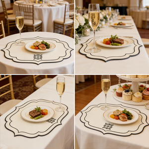 Hochwertige Maßgefertigte Stoff-Tischsets für Gewerbliche Gastronomie, Bestickte Boho-Hochzeits-Tischsets - Product Image 4