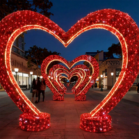 Lumières LED 3D en forme d'arche en aluminium personnalisées CE, pour l'extérieur et l'intérieur, IP65, motif cœur carré, certifiées RoHS, pour la décoration de Noël