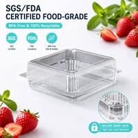 Boîte à gâteau carrée transparente en PET grande capacité, conteneur en plastique pour gâteau chiffon entier, présentation en boulangerie et emballage cadeau