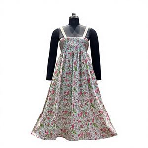 ชุดเดรสผ้าฝ้ายสีดำลายบล็อกพิมพ์มือสไตล์ชนเผ่าสำหรับผู้หญิง เสื้อคุर्ตาแขนกุดสไตล์โบฮีเมียนอินเดีย เสื้อคลุมฤดูร้อนสำหรับผู้หญิง - Product Image 2