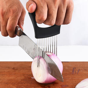 เครื่องตัดหัวหอมสแตนเลส 304 ชุด 4 ชิ้น เครื่องตัดผักอเนกประสงค์ เครื่องมือครัวสำหรับผลไม้และผัก - Product Image 2