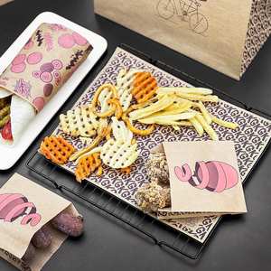 Papel de Hornear Antigrasa de PE Impreso Personalizado, Papel de Envolver Biodegradable y Ecológico Desechable para Pizza, Papas Fritas y Pan - Product Image 3