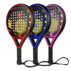 2024 Novo design raquete de tênis de praia em fibra de carbono com núcleo de EVA macio para esportes ao ar livre Pala Padel