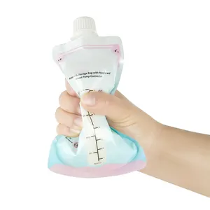 Bebas BPA berdiri sendiri langsung terhubung ke pompa payudara dengan adaptor menghemat waktu tanpa bocor tas ASI