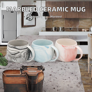 Taza de Café de Porcelana Ecológica con Diseño Marmoleado y Logotipo Personalizado, Estilo Europeo para el Regreso a Clases, Gran Venta 2023 - Product Image 2