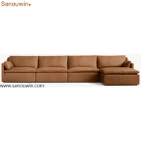 Ensemble de canapés modulaires en cuir de luxe, combinaison personnalisable pour grand salon, mobilier de maison
