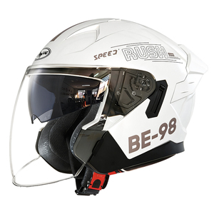 Casque de moto ouvert anti-buée XL avec double visière et double lentille, toutes saisons, en ABS, nouveau modèle avec haut-parleur, noir - Product Image 2