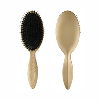 Brosse à cheveux en poils de sanglier naturel, outil de démêlement pour les cheveux, coussin ovale et lisseur, en Nylon