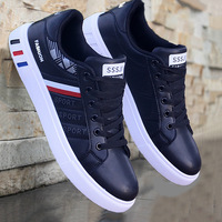 Nouvelles Chaussures Blanches Plates en Cuir Tendance pour Hommes, Légères, de Sport et de Loisirs, pour la Course, avec Bout Décontracté et Semelle Intérieure en PU pour l'Automne