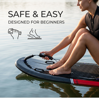 Jetboard prêt à être expédié, planche de surf à essence, réservoir de 2,8 L, accents rouges, stabilisé, contrôle facile, coque en graphite, 64 km/h, sangles pour les pieds