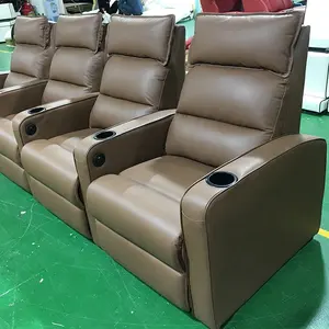 可動シート付き2つのカップホルダー調節可能なアームレスト映画館の座席電気シネマホールの椅子