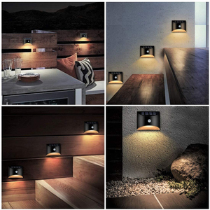 Capteur de mouvement solaire LED lumières de jardin Surface murale en acier inoxydable clôture éclairage extérieur pour <span class=keywords><strong>escalier</strong></span> pont couloir - Product Image 6