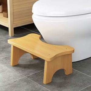 Bamboo Wooden Toilet <b>Stool</b> Non Slip Ergonomic Height Sturdy Eco Friendly for <b>Bathroom</b> Elderly Kids Squatting <b>Stool</b> - Product Image 4