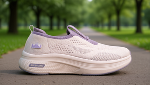 รองเท้าผ้าใบสำหรับเดินออกกำลังกายสำหรับผู้หญิง รุ่น Mai Bu Jian  หน้าผ้าตาข่าย พื้นรองเท้า EVA พื้นรองเท้าด้านนอกทำจากยาง สีชมพูสปริง - Product Image 2